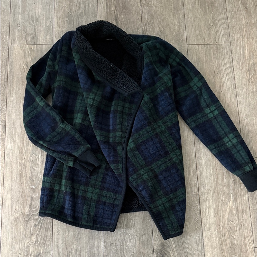 Abercrombie & Fitch Navy and Forest Plaid Jacket
